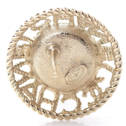 Chanel Pearl CC Round Rope Logo Earrings Gold 4 of 5