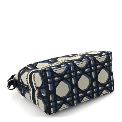 Christian Dior Technical Fabric Macrocannage DiorTravel Nomad Pouch  Beige Blue 3 of 8