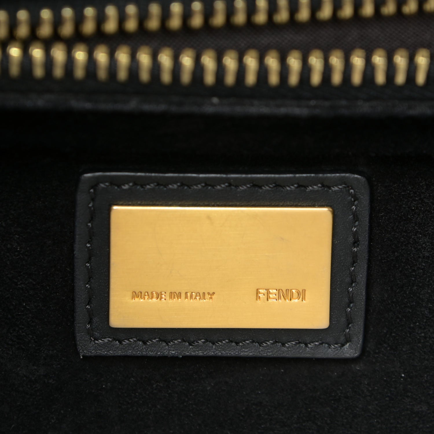 Fendi Vitello Suede Medium Peekaboo Iconic Satchel Black 6 of 19