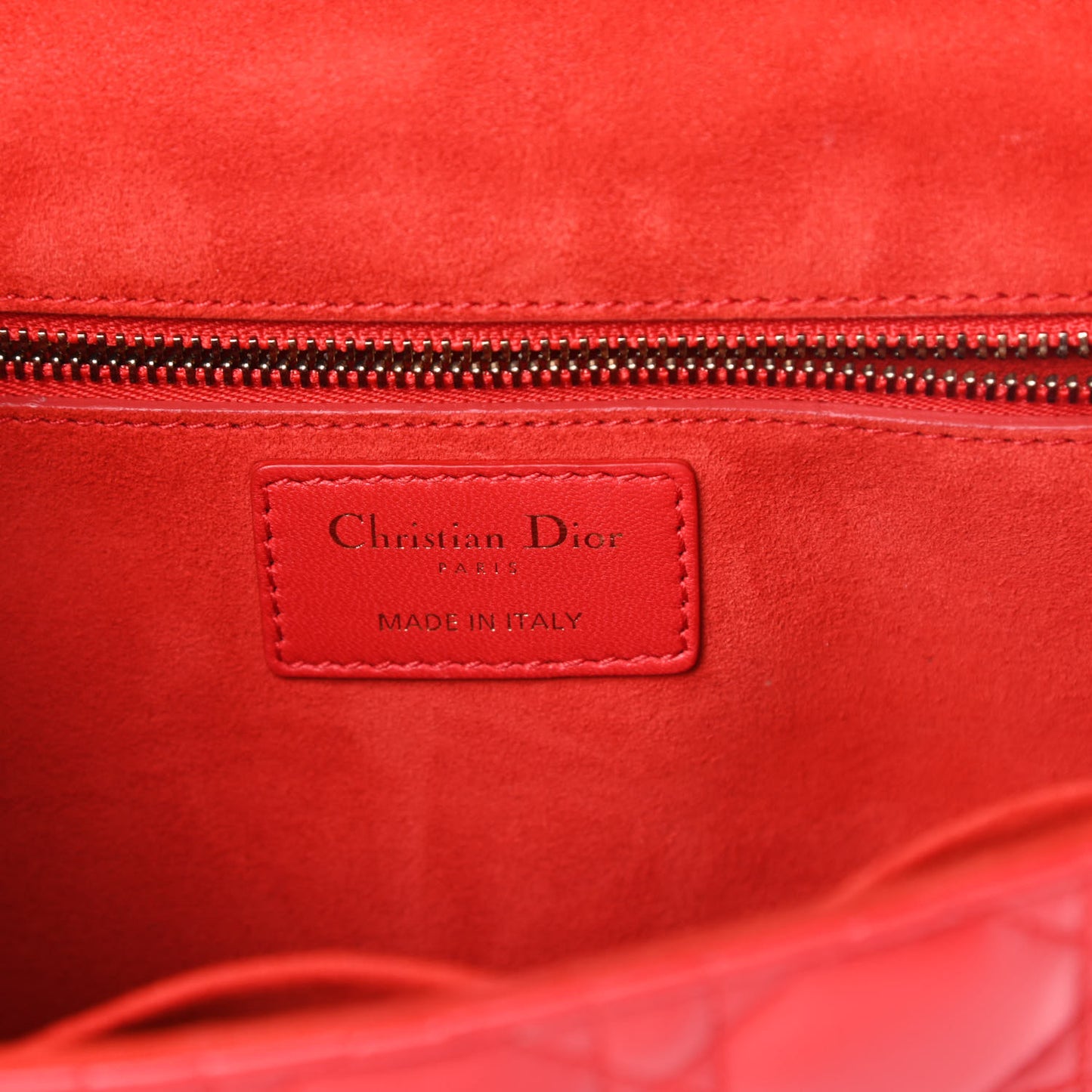 Lambskin Cannage Large Dioraddict Flap Red