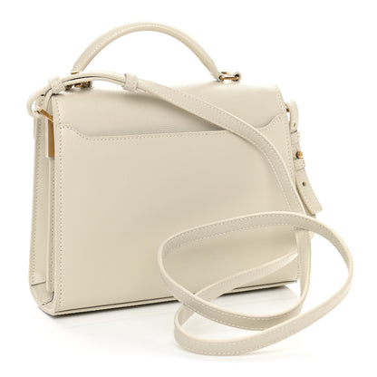 Saint Laurent Grain de Poudre Mini Classic Monogram Cassandra Top Handle Vintage White 3 of 10