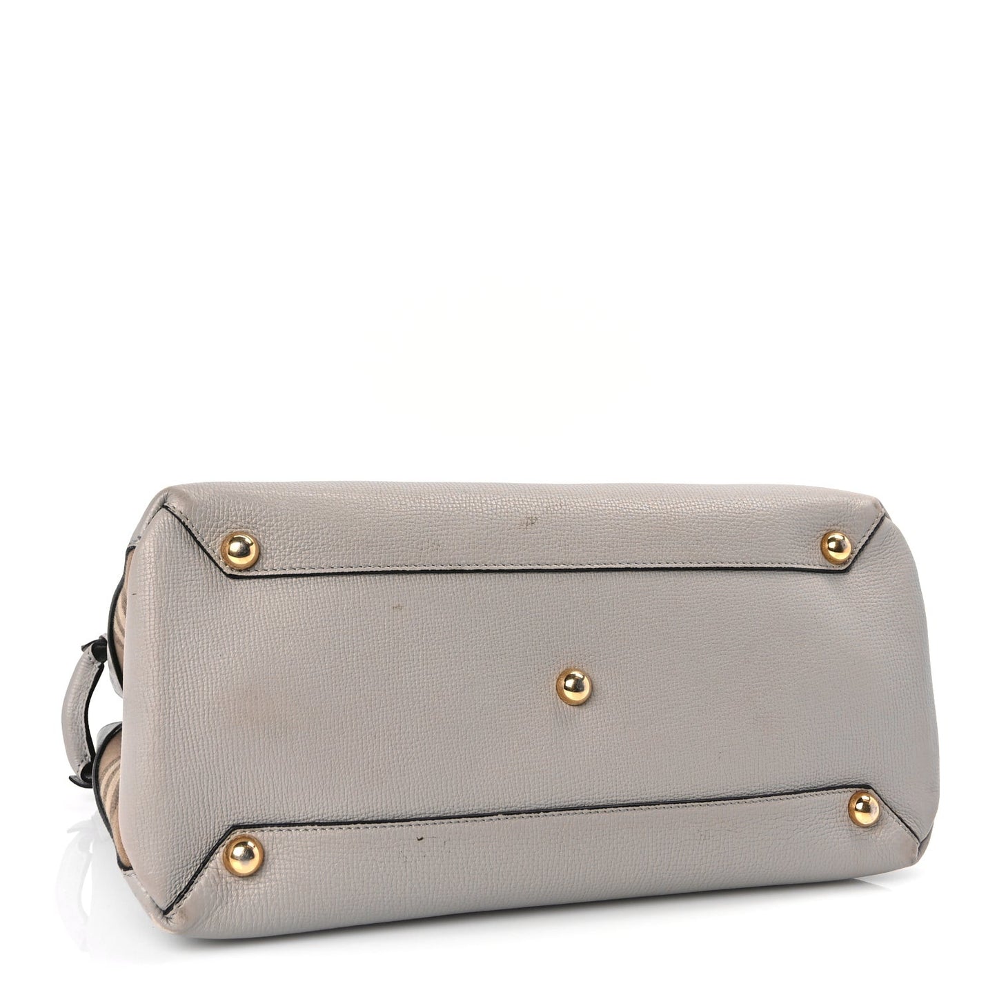 Derby Calfskin House Check Medium Banner Tote  Pale Grey