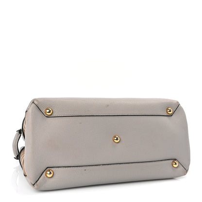 Burberry Derby Calfskin House Check Medium Banner Tote  Pale Grey 3 of 8