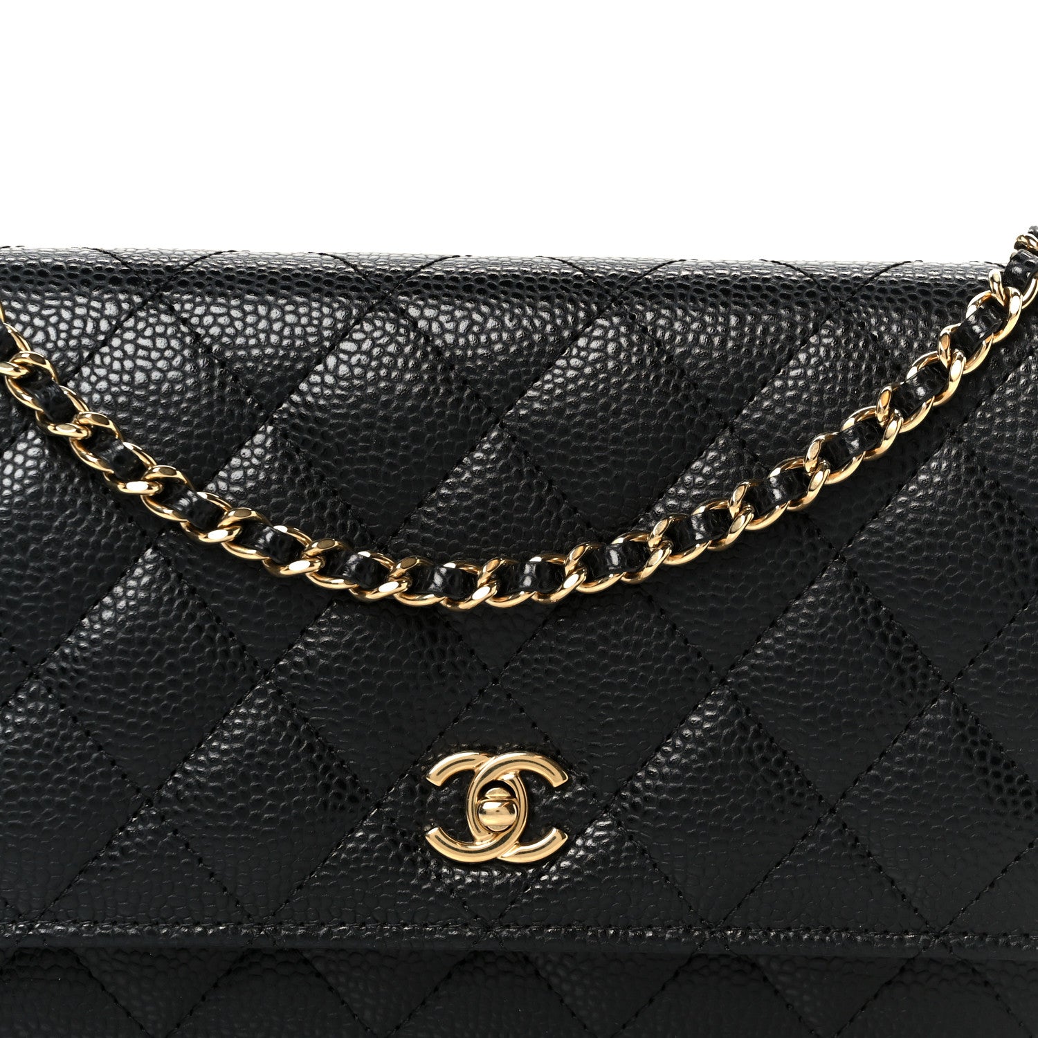Chanel Caviar Quilted CC Turnlock Wallet On Chain WOC Black 9 of 11