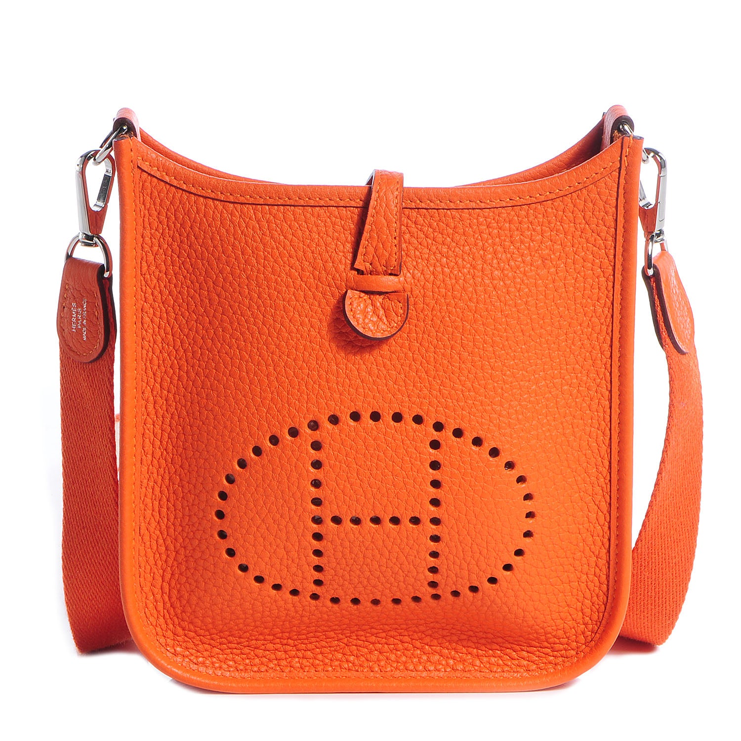 Hermes Taurillon Clemence Evelyne TPM Feu Orange 1 of 14