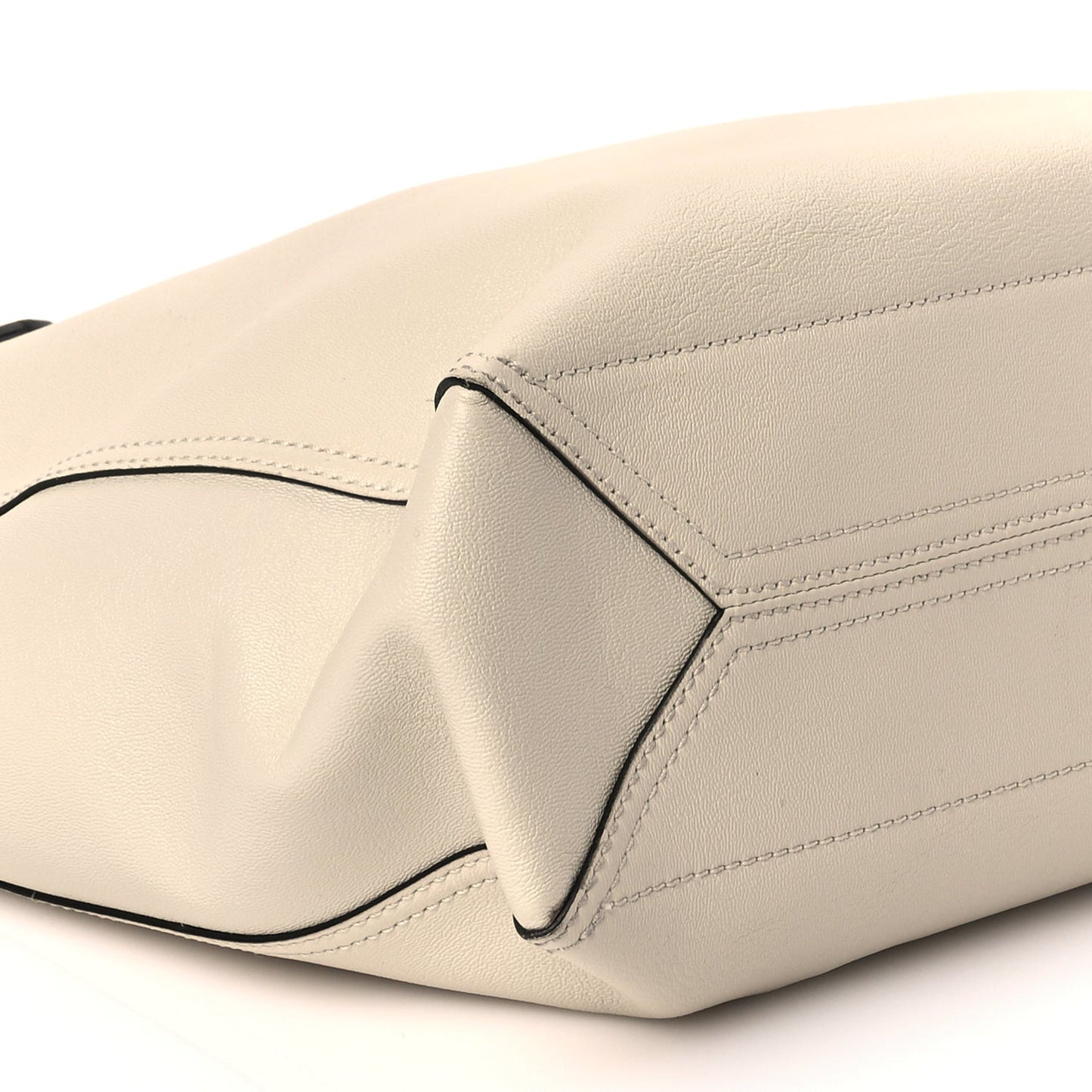 New Sakai Calfskin Lux Medium Dahlia Tote  Mystic White