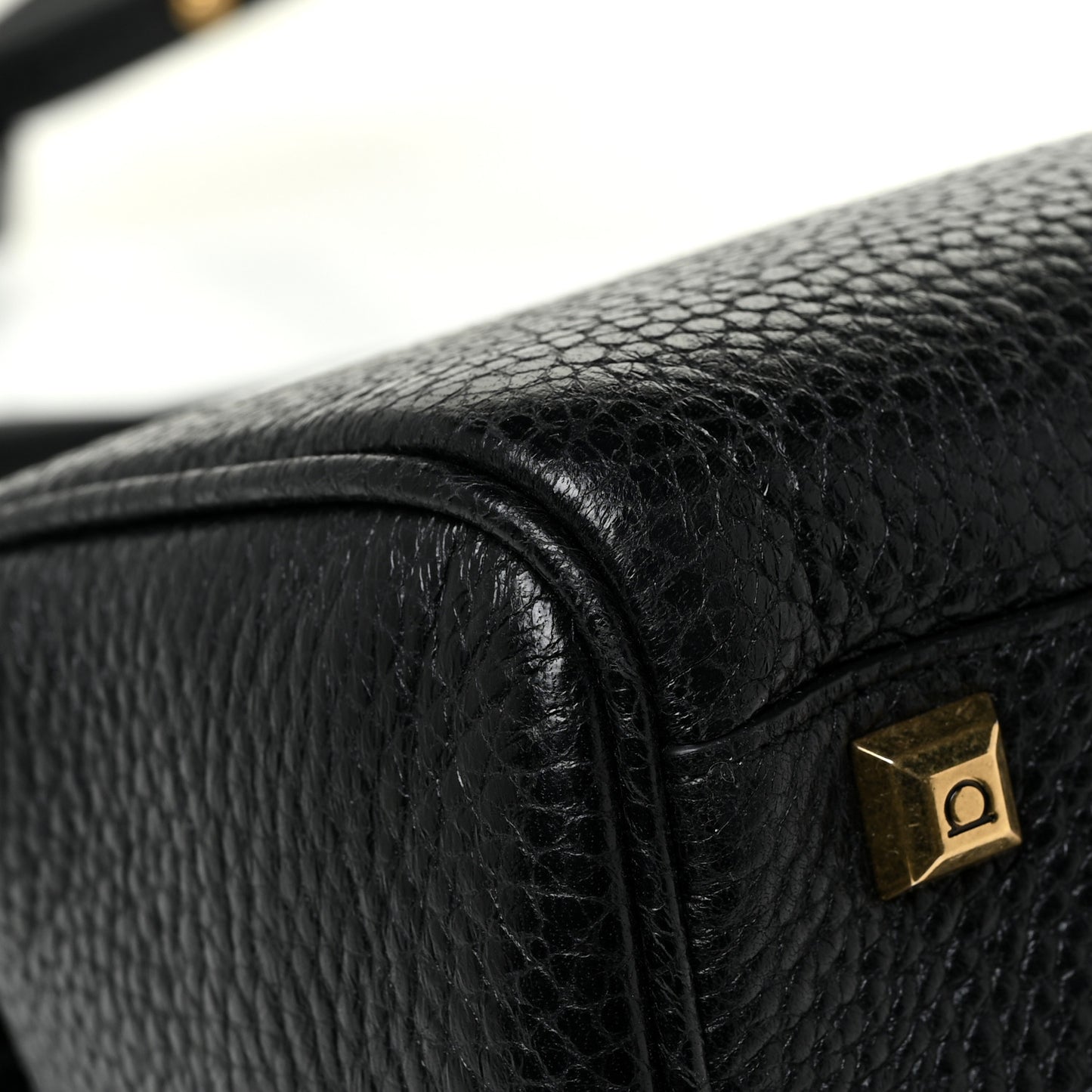 Hammered Calfskin Small Studio Rock Bag Black