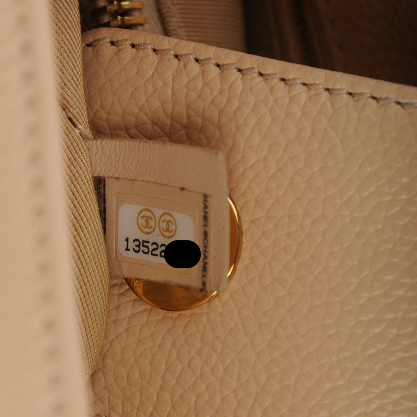 Calfskin Cerf Executive Shopper Tote Beige