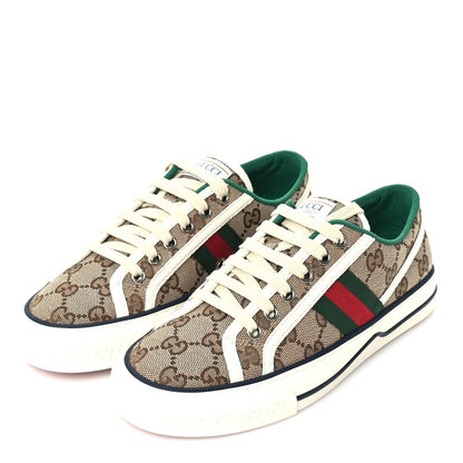 Gucci GG Monogram Web Womens 1977 Tennis Sneakers 36  Beige Ebony Mystic White 2 of 7