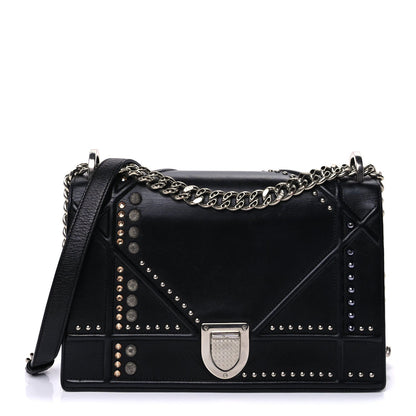 Christian Dior Lambskin Studded Medium Diorama Flap Bag Black Black 1 of 7