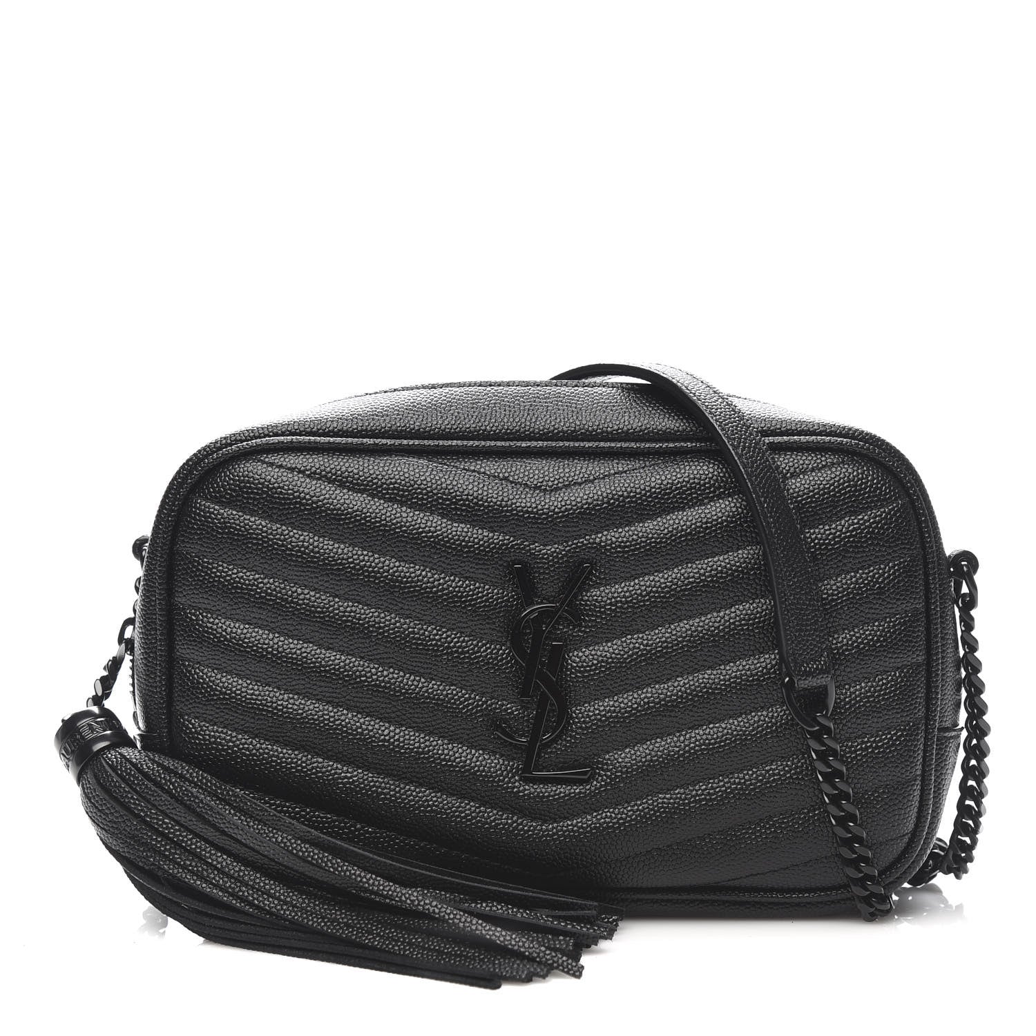Saint Laurent Grain De Poudre Matelasse Monogram Mini Lou Camera Bag Black 1 of 10