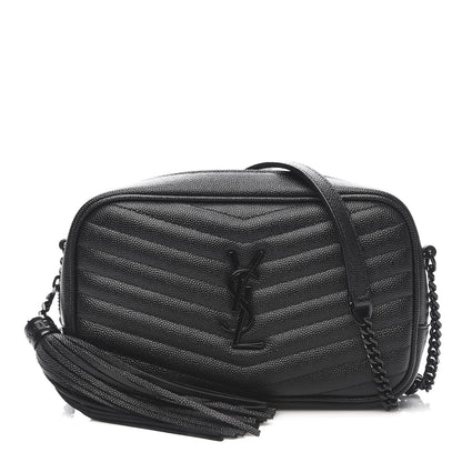Saint Laurent Grain De Poudre Matelasse Monogram Mini Lou Camera Bag Black 1 of 10
