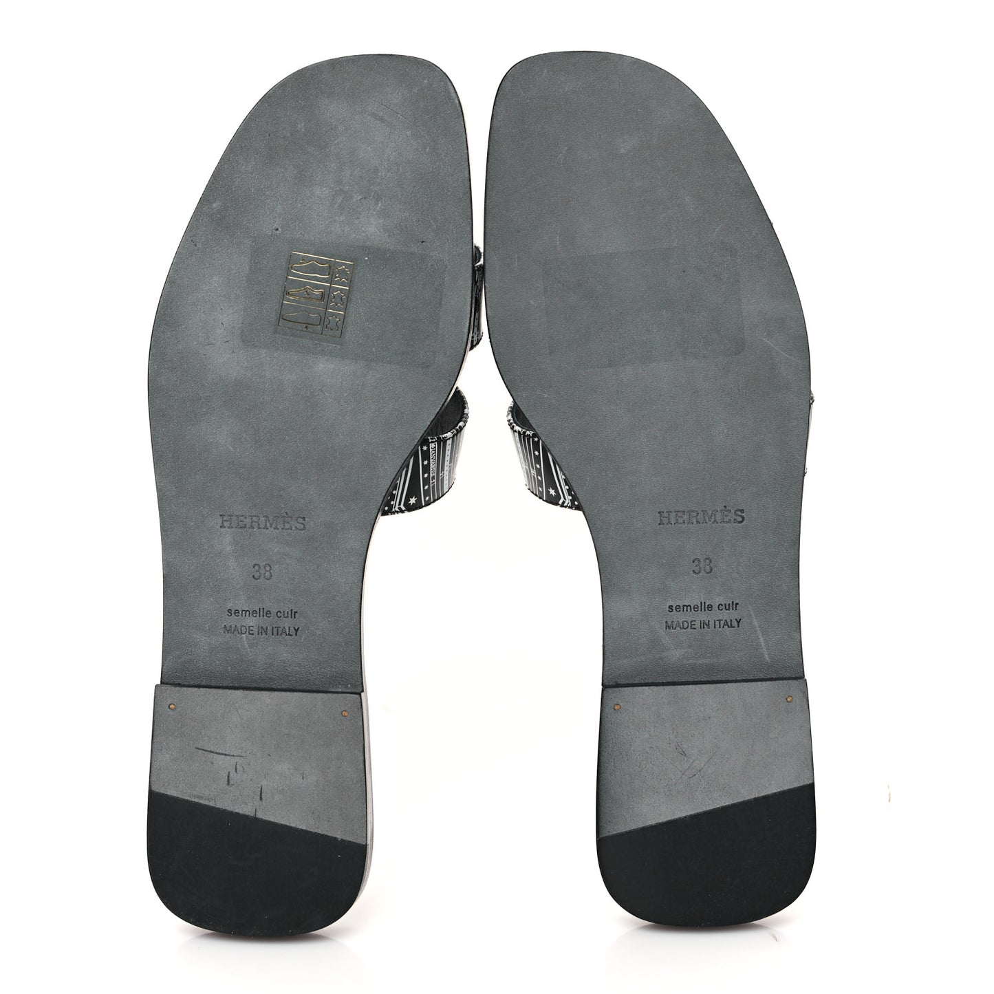 Calfskin Astrologie Bandana Oran Sandals 38 Black White