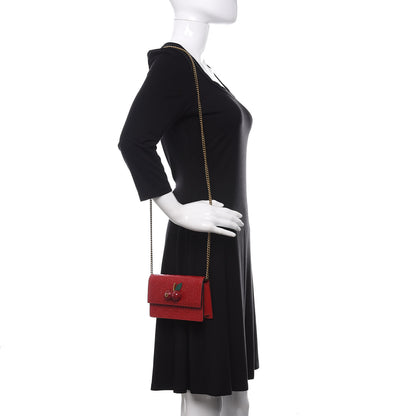 Gucci Guccissima Mini Cherry Chain Bag Hibiscus Red 2 of 9