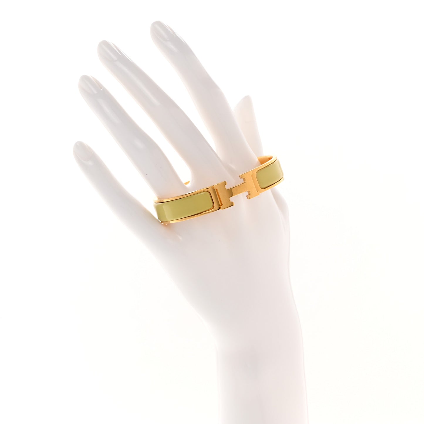 Enamel Narrow Clic Clac H Bracelet PM Jaune Citron