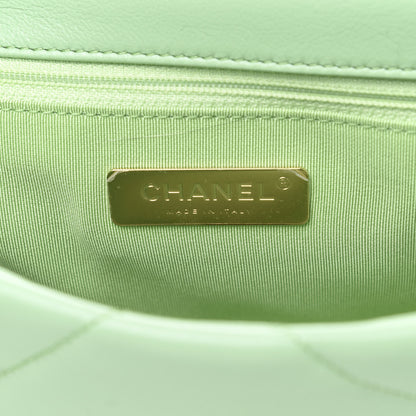 Chanel Goatskin Quilted Medium 19 Flap Light Green 6 of 11