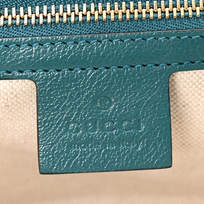 Gucci Azalea Calfskin Enamel Matelasse Diagonal Small Torchon GG Marmont Shoulder Bag Imperial Blue Pavone 6 of 7