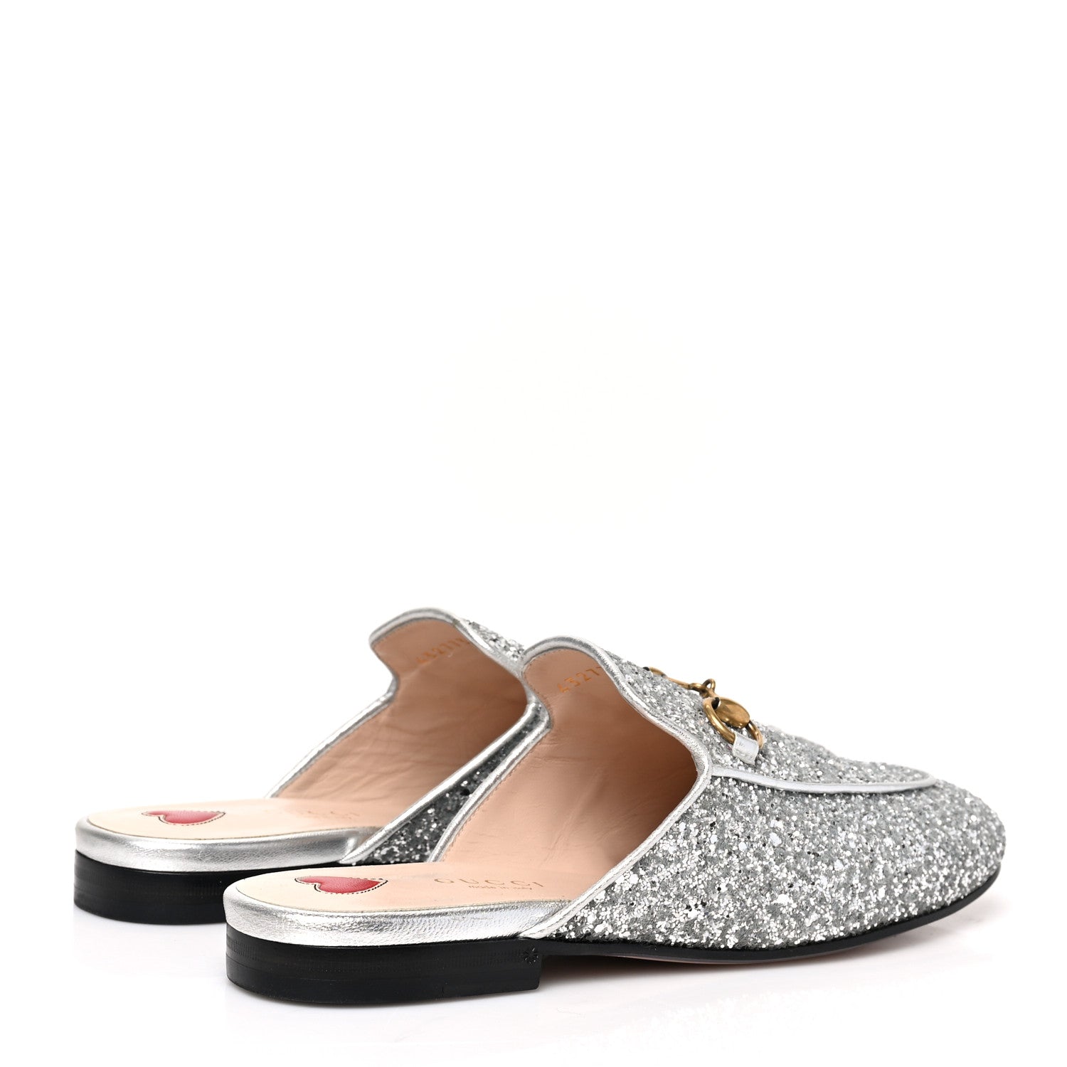 Gucci Glitter Womens Princetown Slippers 36 Silver 4 of 9