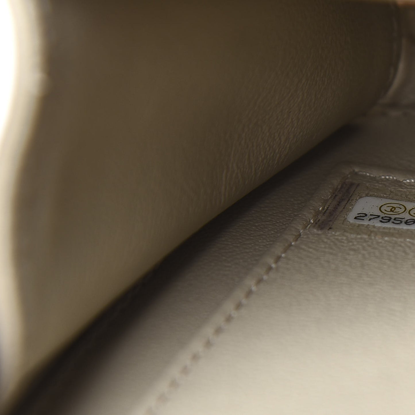 Caviar Quilted Small CC Filigree Vanity Case Light Beige