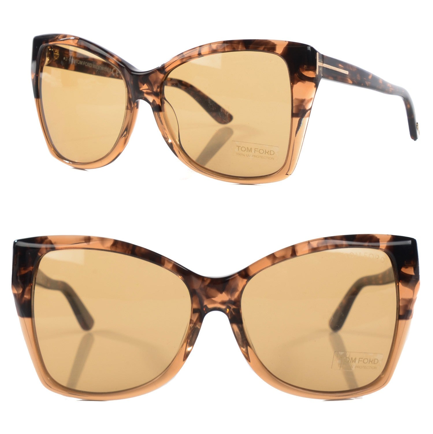 Tom Ford Carli Oversize Square Cateye Sunglasses TF295 Blonde Havana 1 of 7