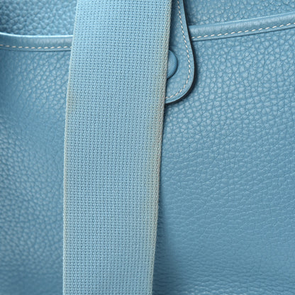 Hermes Taurillon Clemence Evelyne II PM Blue Jean 14 of 14