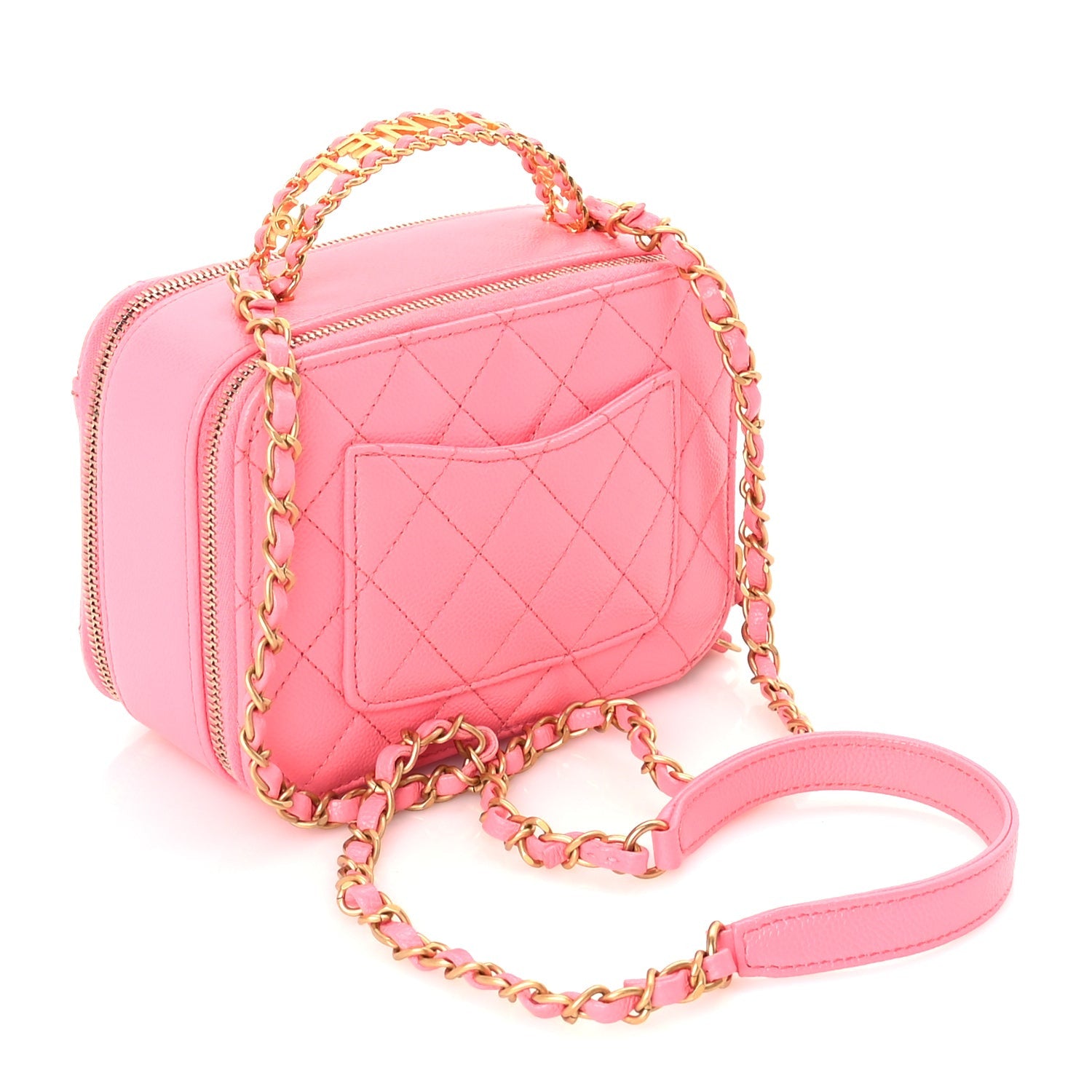 Chanel Caviar Quilted Pick Me Up Mini Vanity Case  Pink 3 of 10