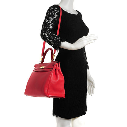 Hermes Taurillon Clemence Kelly Retourne 35 Bougainvillea 2 of 26