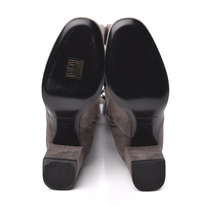 Saint Laurent Suede Babies Over The Knee Boots 36 Road Grey 5 of 9