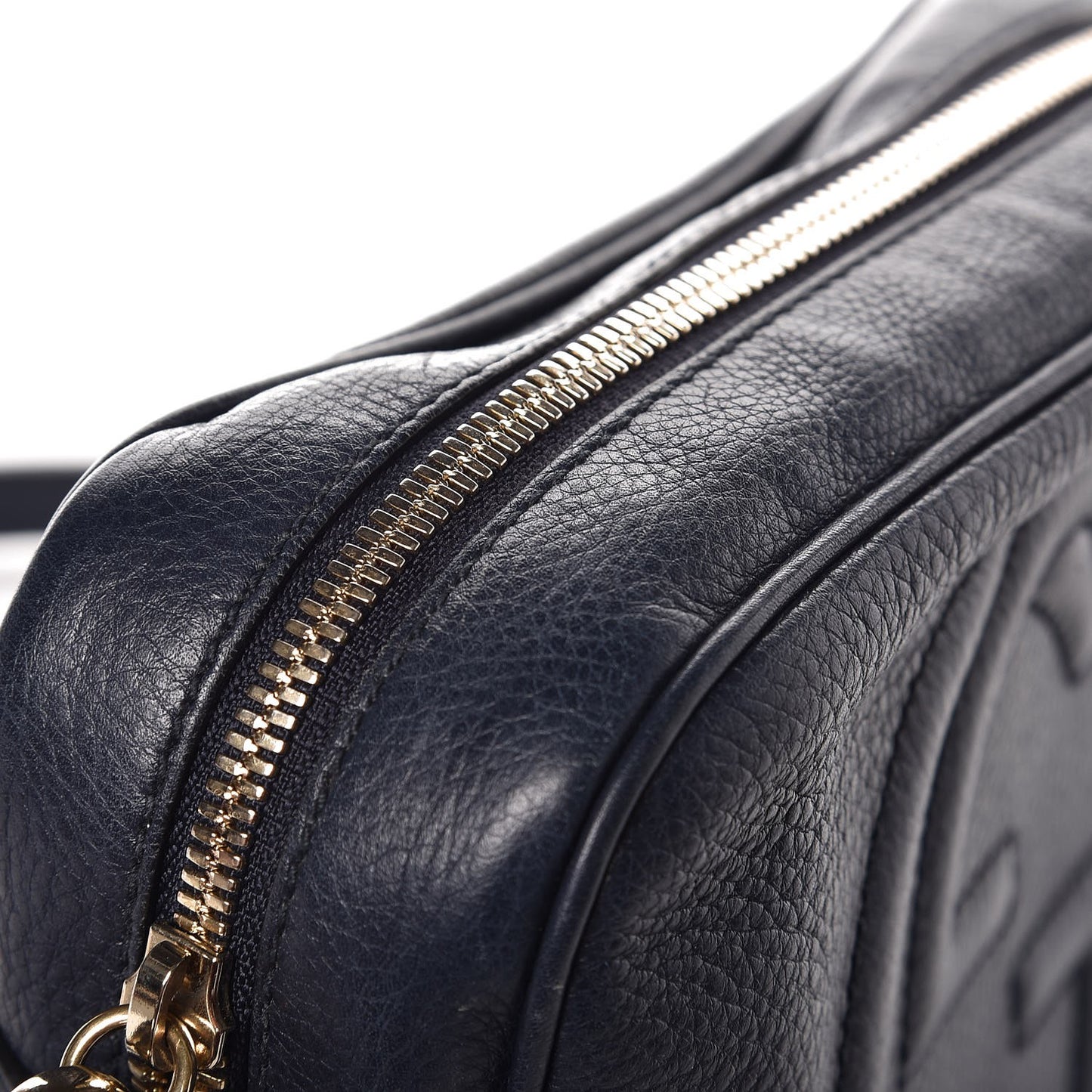 Pebbled Calfskin Small Soho Disco Bag Blue