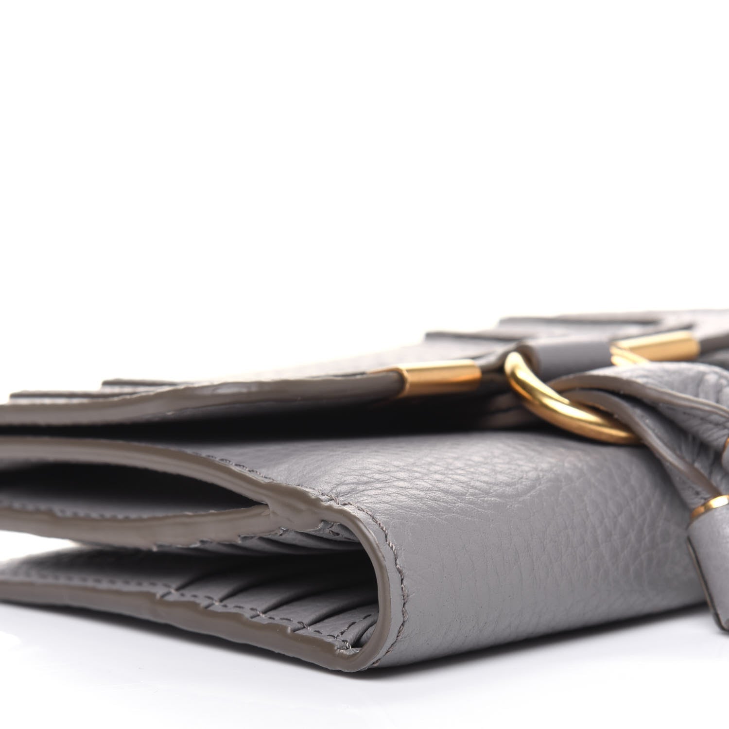 Chloe Grained Calfskin Marcie Square Wallet Cashmere Grey 9 of 12