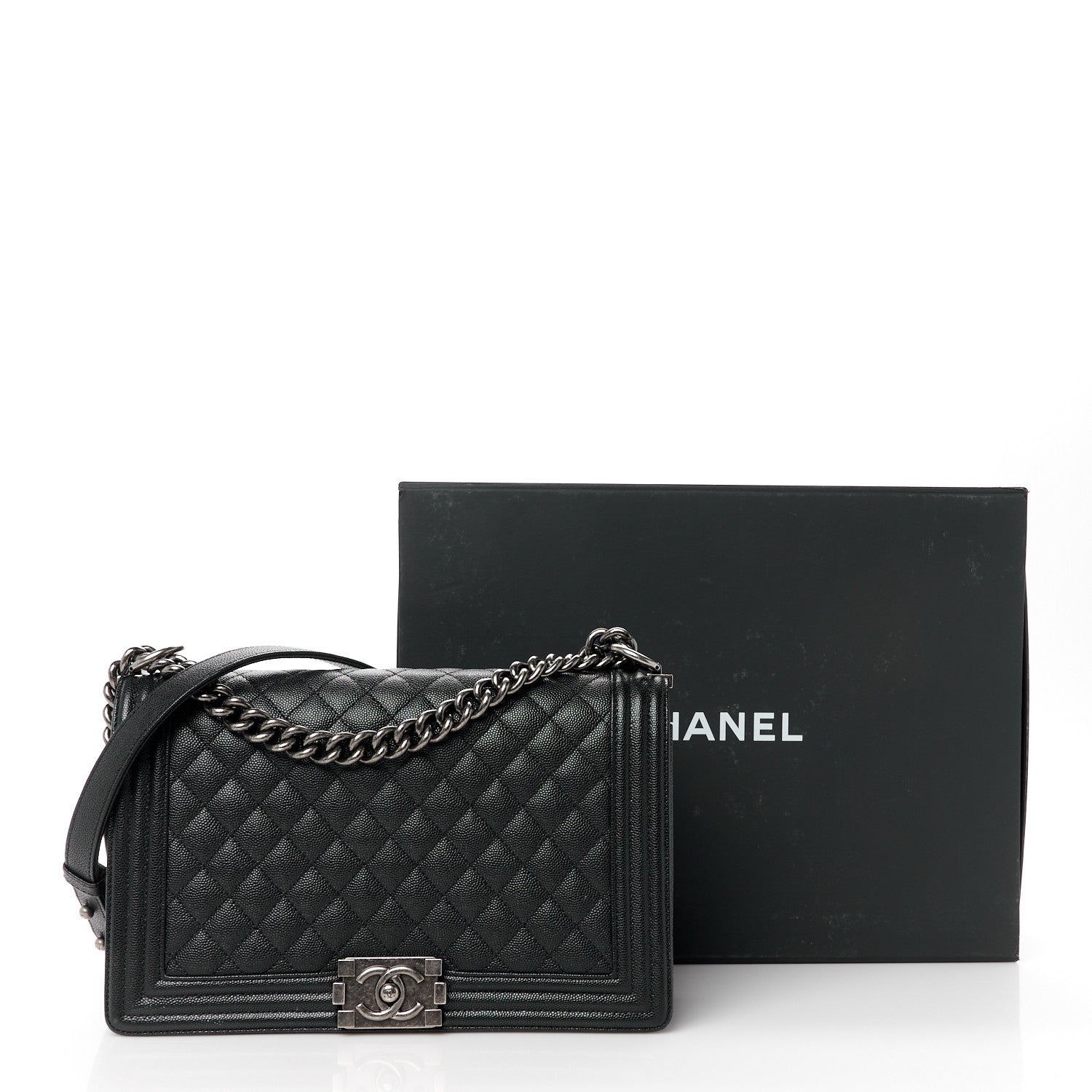 Chanel Caviar Quilted New Medium Boy Flap Black 11 of 11