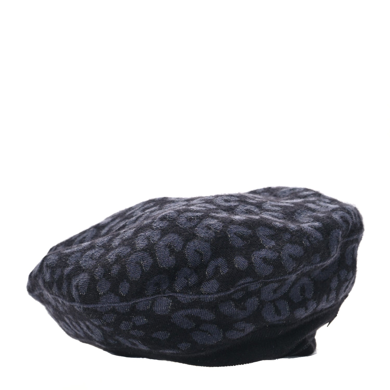 Louis Vuitton Cashmere Silk Leopard Beret Black 5 of 8