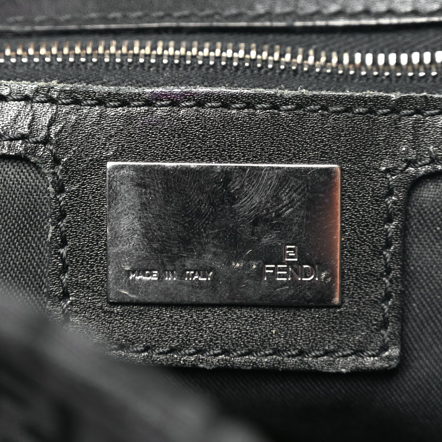 Fendi Zucchino Vitello Shoulder Bag Black 5 of 8