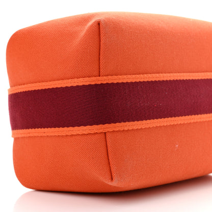 Hermes Canvas Small Bride-A-Brac Pouch Orange Burgundy 8 of 9