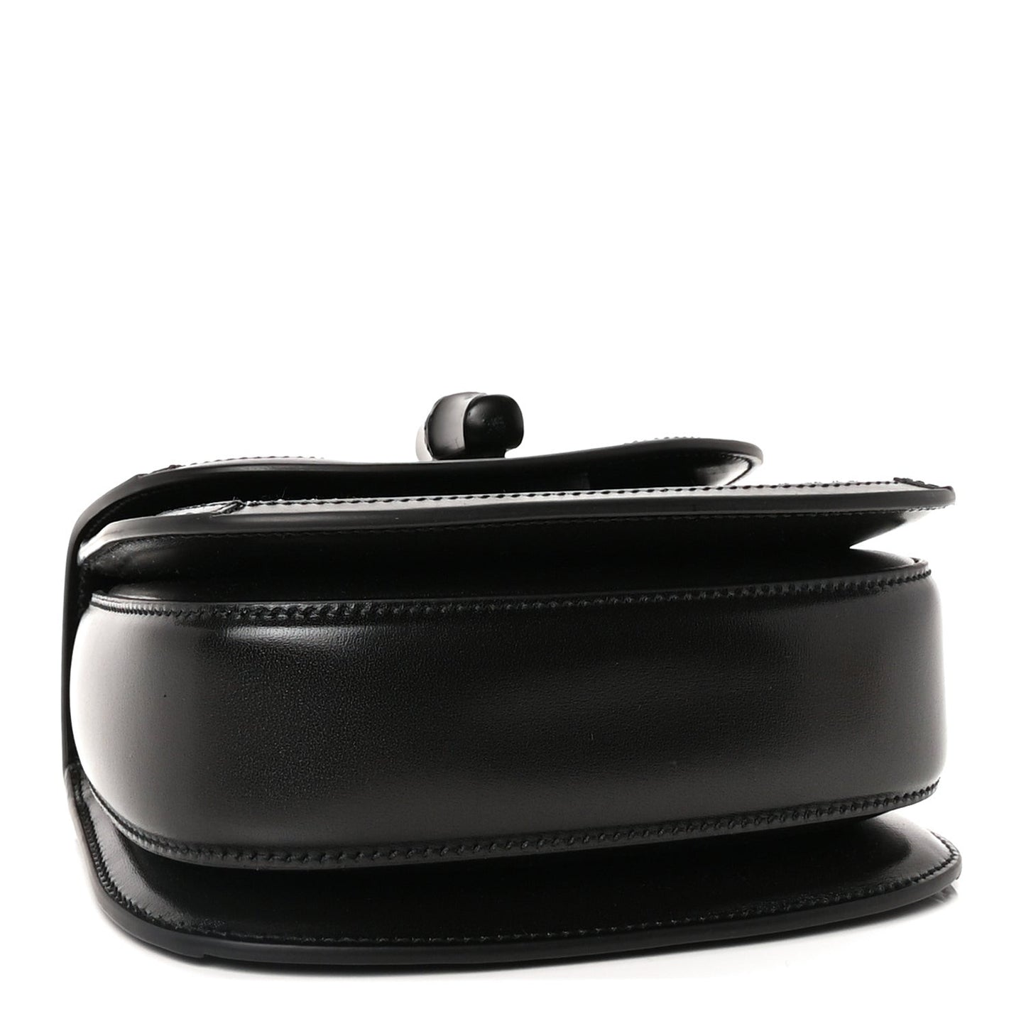 Moire Fabric Calfskin Rhinestone Monogram Monochrome Mini Bamboo 1947 Top Handle Chain Bag Black