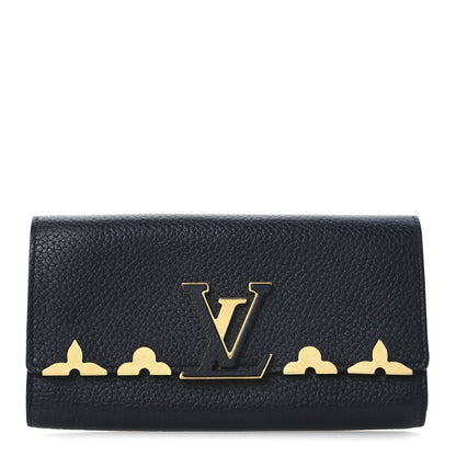 Louis Vuitton Taurillon Embellished Capucines Long Wallet Black 1 of 7