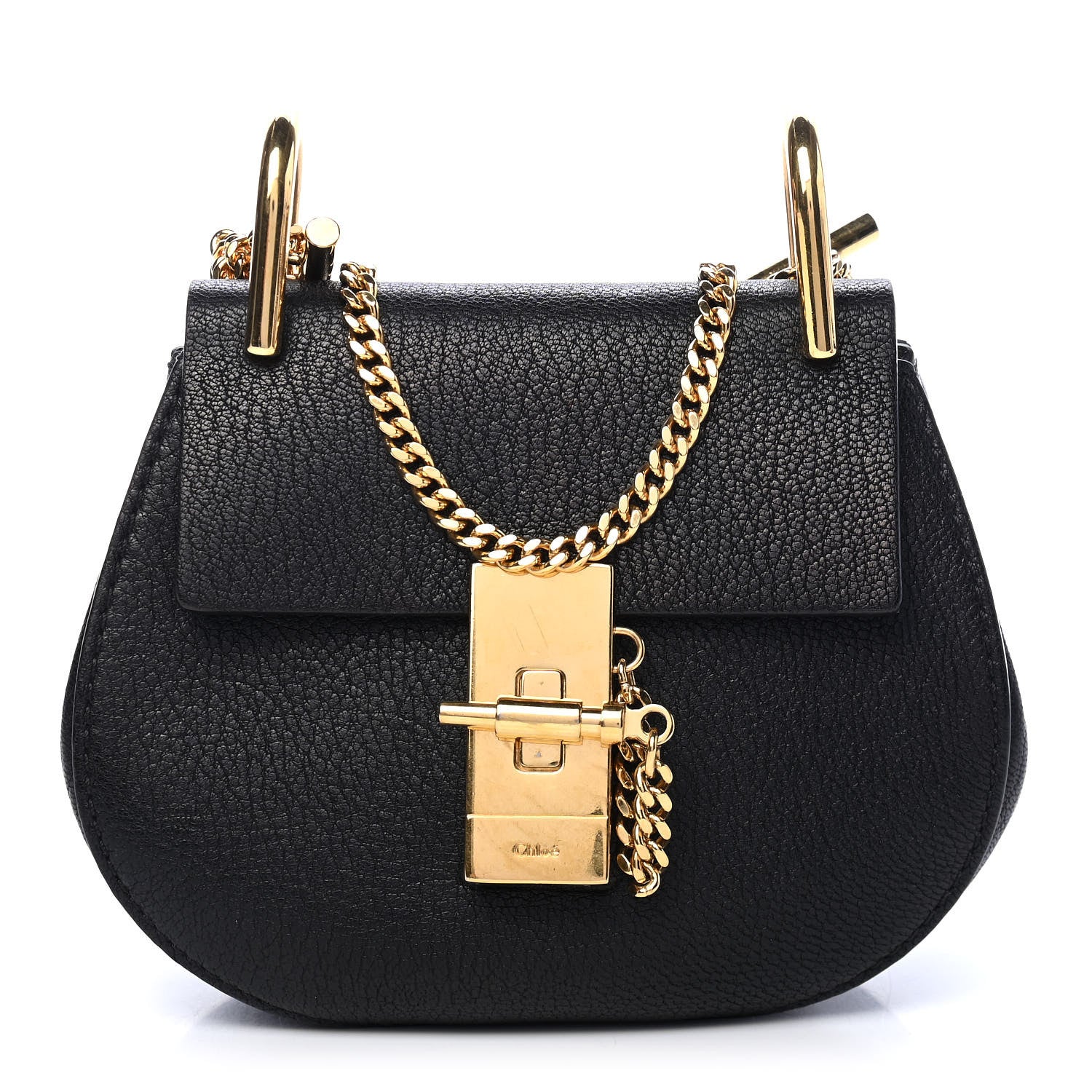 Chloe Grained Lambskin Mini Drew Shoulder Bag Black 1 of 10