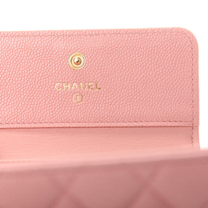 Chanel Caviar Quilted Boy Compact Wallet Pink 6 of 9