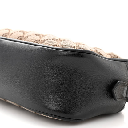 Gucci Monogram Matelasse Diagonal Small GG Marmont Chain Shoulder Bag Beige Black 10 of 14