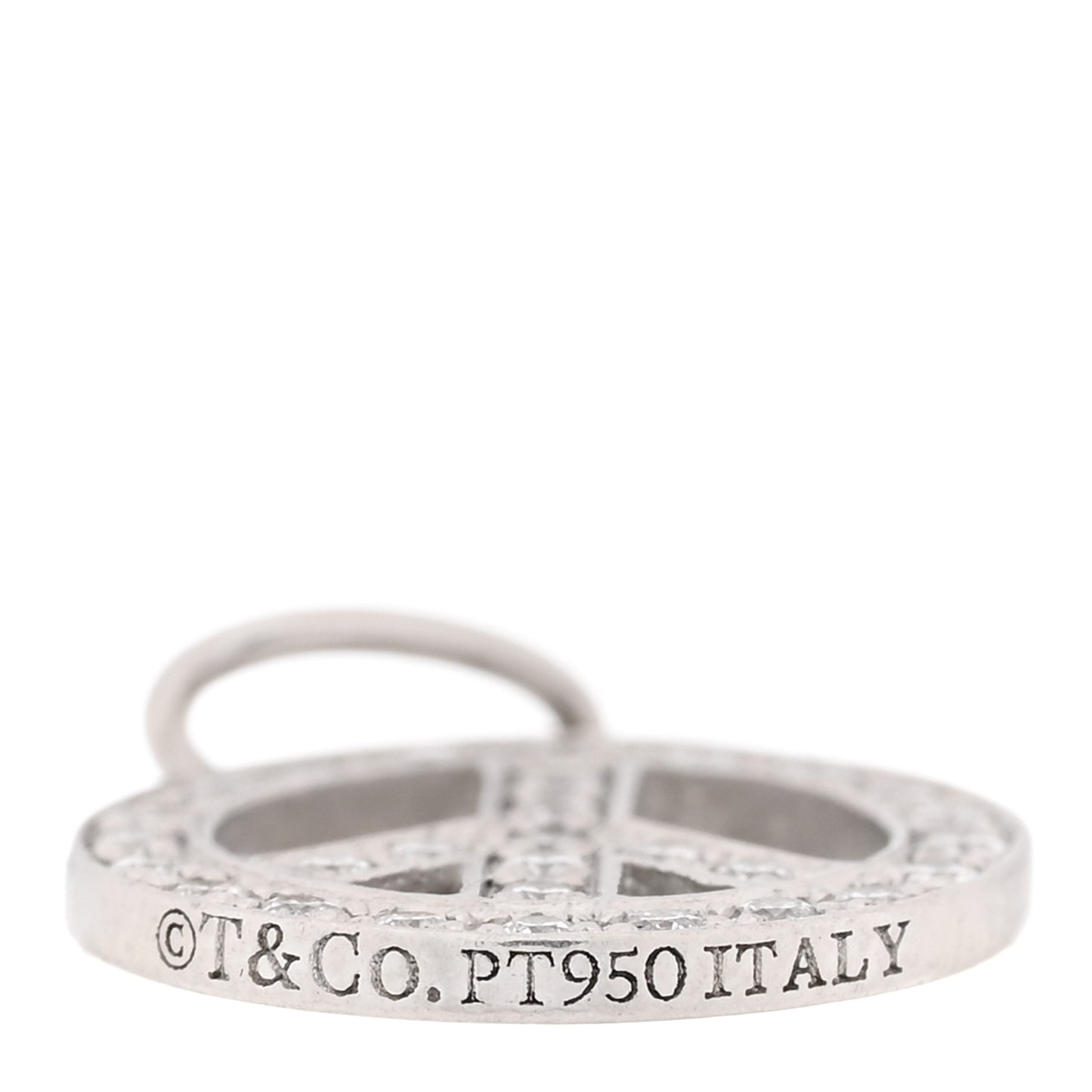 Platinum Diamond Mini Peace Charm Pendant