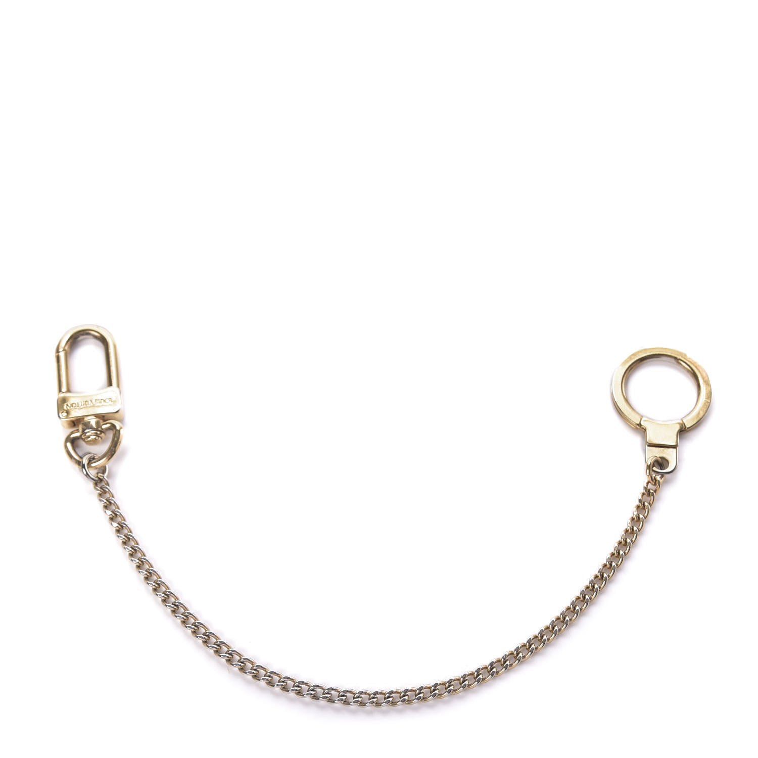 Louis Vuitton Metal Pochette Extender Key Ring Chain Gold 1 of 4