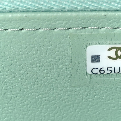 Chanel Lambskin Quilted Small Top Handle Vanity Case With Chain Light Green Light Green 7 of 10