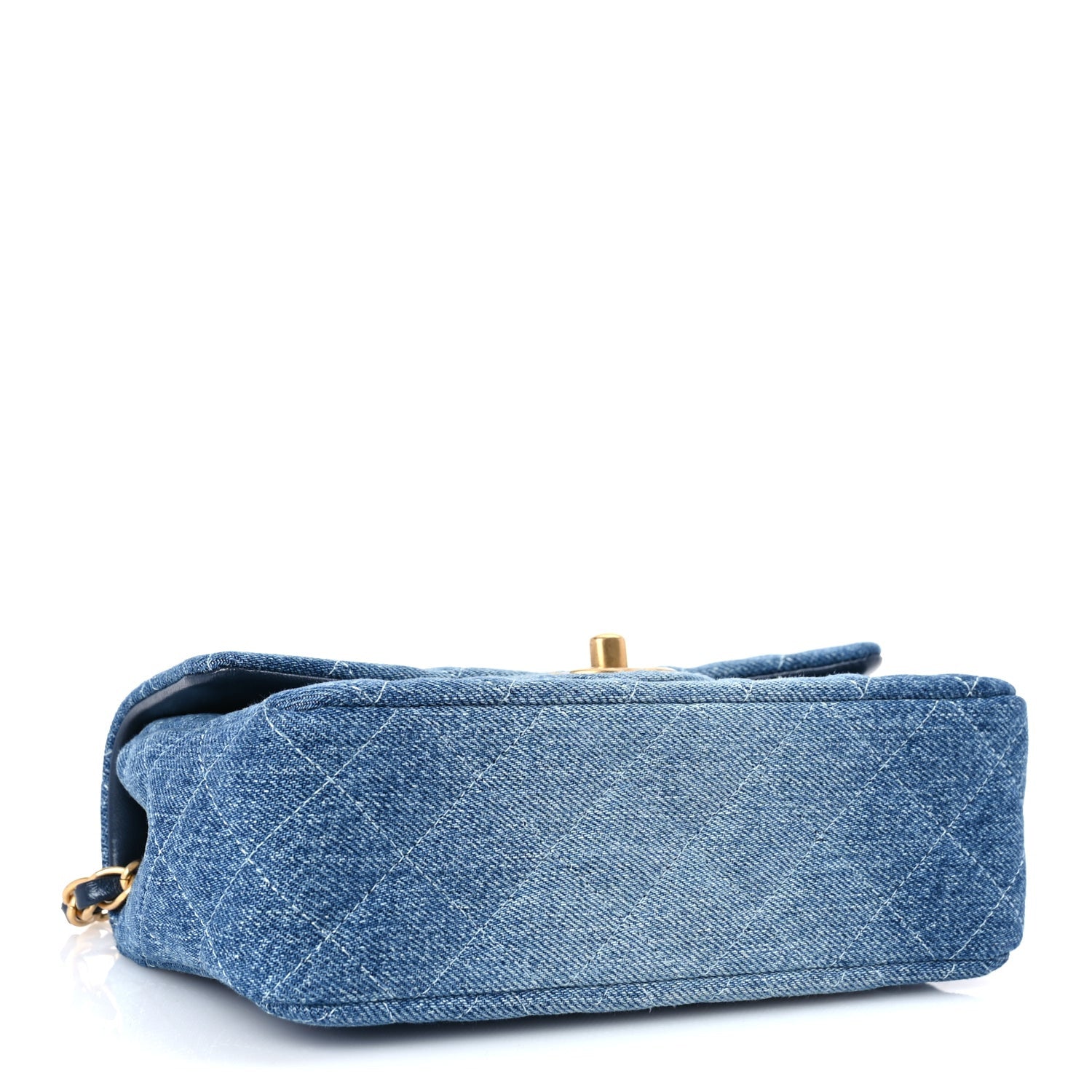 Chanel Washed Denim Quilted Mini Rectangular Flap Blue 3 of 9