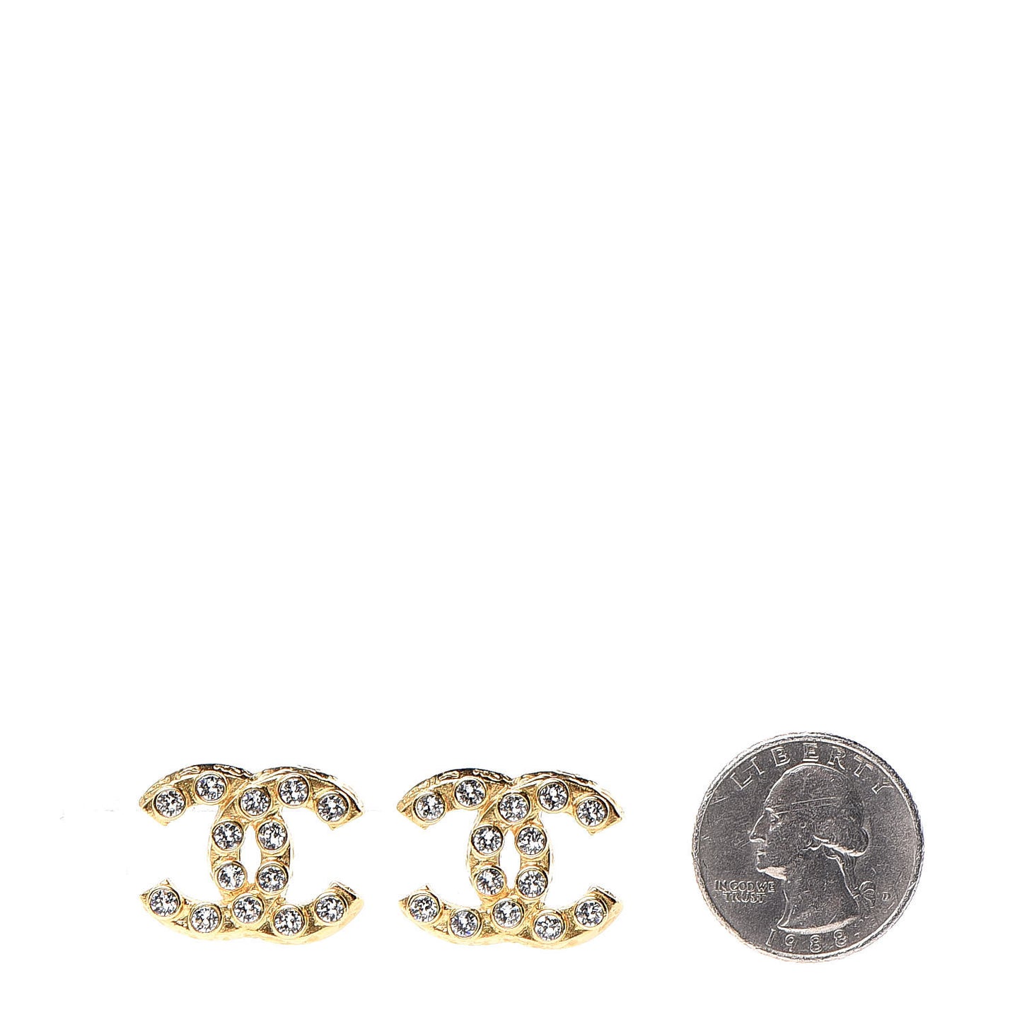 Crystal CC Earrings Gold