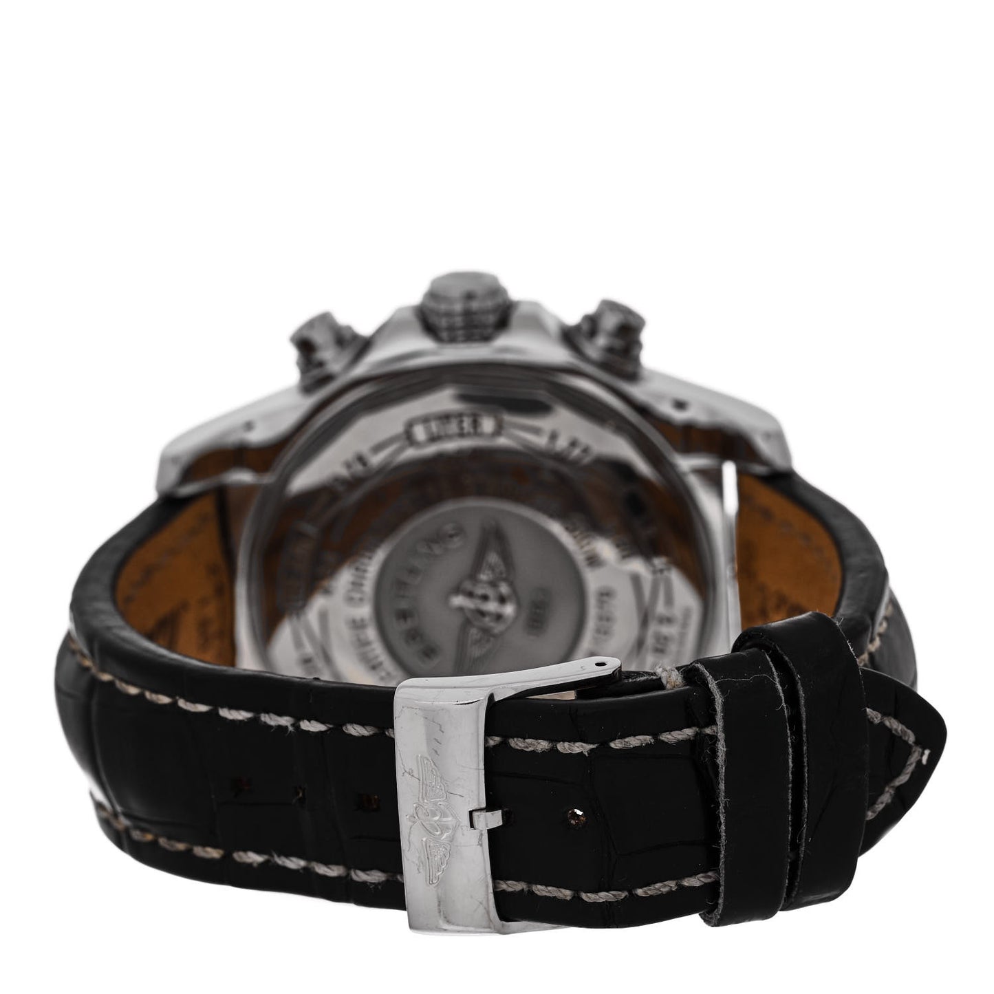 Stainless Steel Alligator Diamond Bezel 48mm Super Avenger Automatic Watch Black A13370