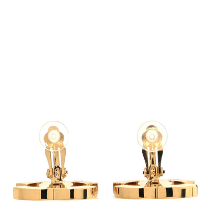 Chanel Enamel CC Clip On Earrings Black Gold 3 of 5