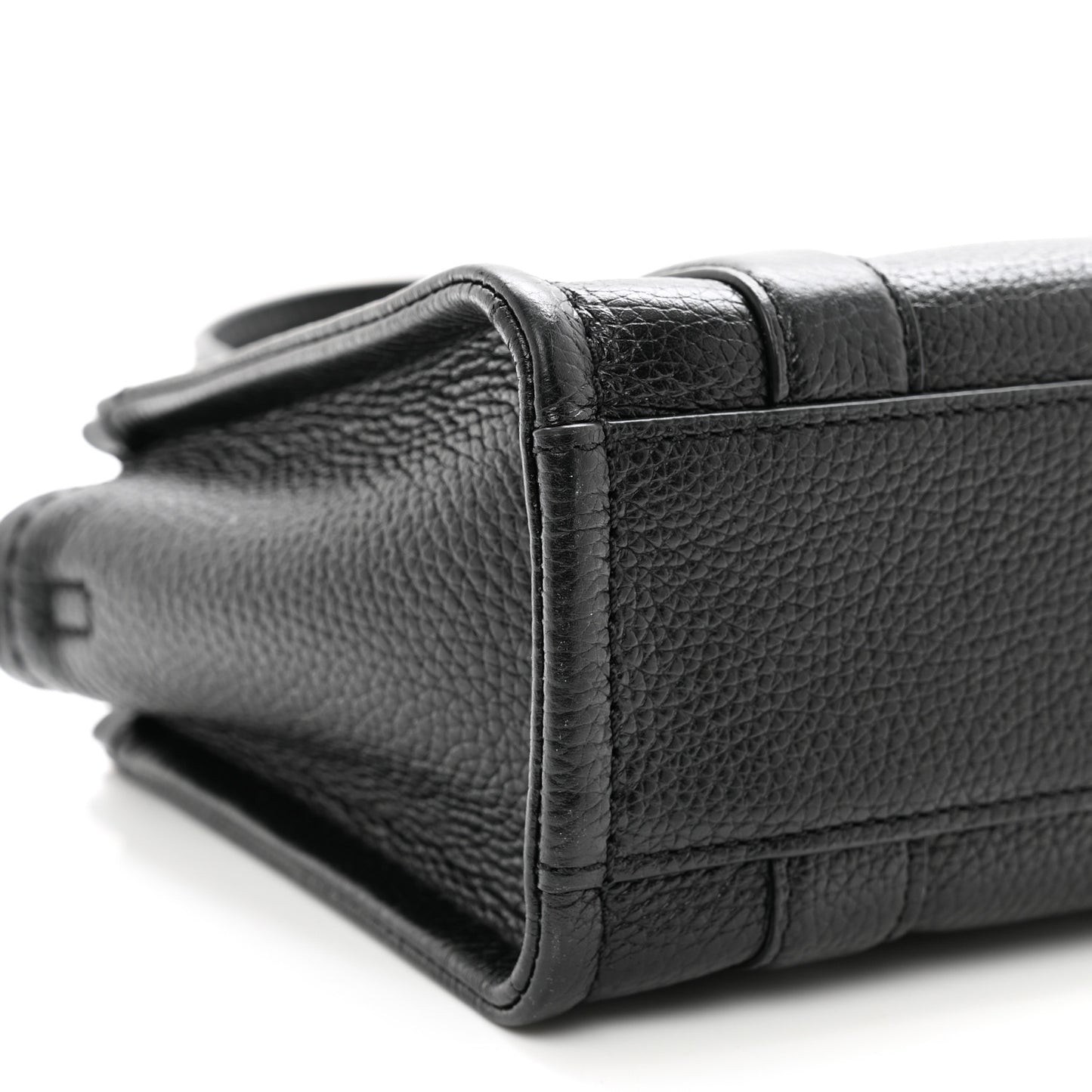 Grained Calfskin Micro The Tote Bag Black