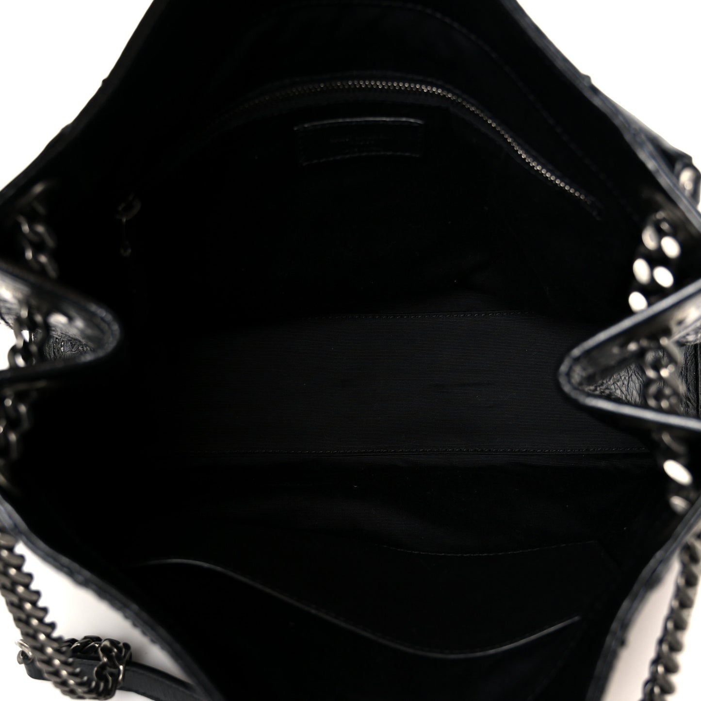 Crinkled Calfskin Matelasse Monogram Medium Niki Shopper Tote Black