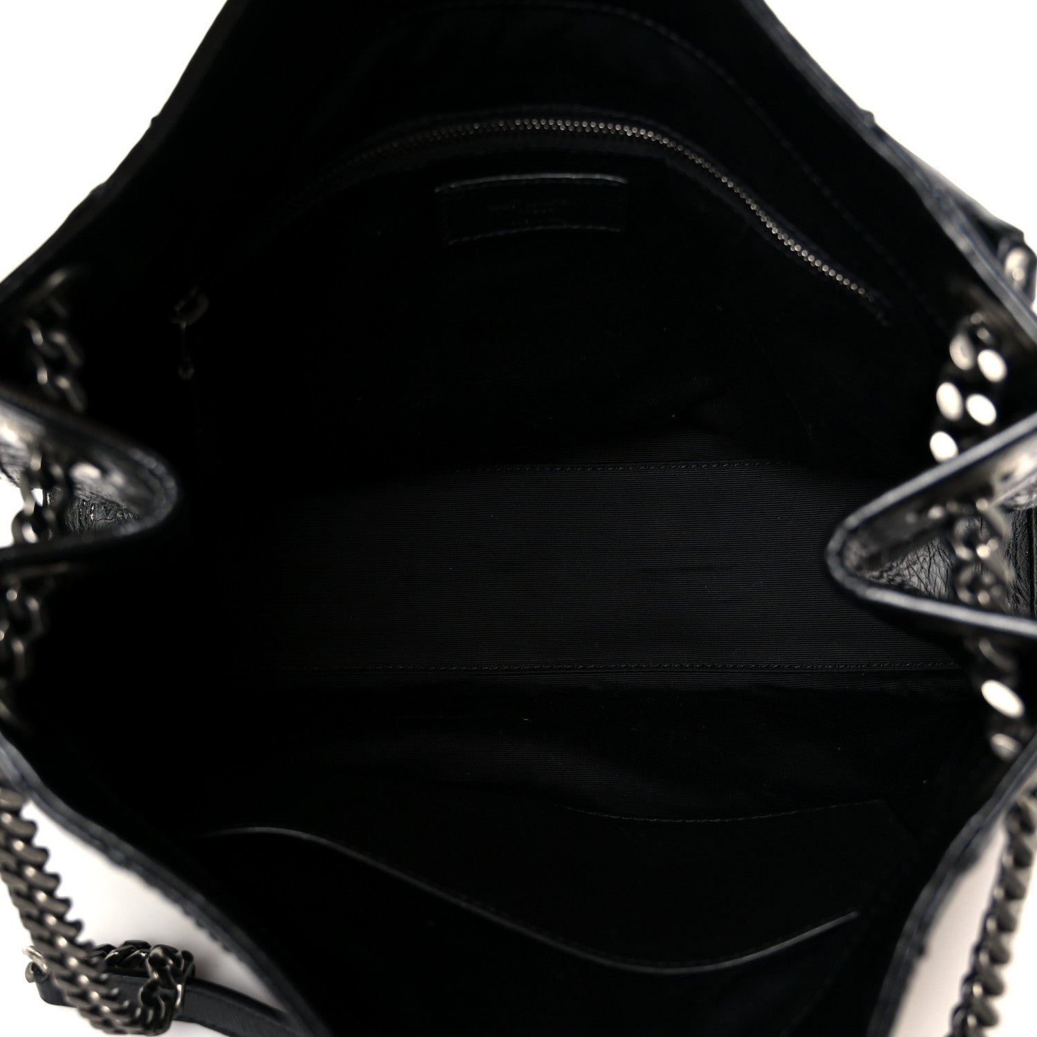 Saint Laurent Crinkled Calfskin Matelasse Monogram Medium Niki Shopper Tote Black 5 of 10