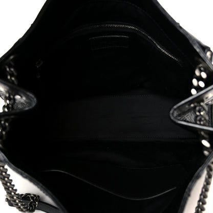 Saint Laurent Crinkled Calfskin Matelasse Monogram Medium Niki Shopper Tote Black 5 of 10